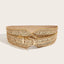 Elastic rubber waist seal with golden sequined rivets