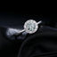 MODIAN D Color Green Teal Moissanite Halo Ring 925 Sterling Silver Trendy Elegant Finger Rings For Women Wedding Fine Jewelry