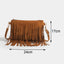 Vintage Tassel Crossbody Bags, Women's Versatile Shoulder Bag, Boho Style Fringe Square Purse, Ladies Handbags For Gift
