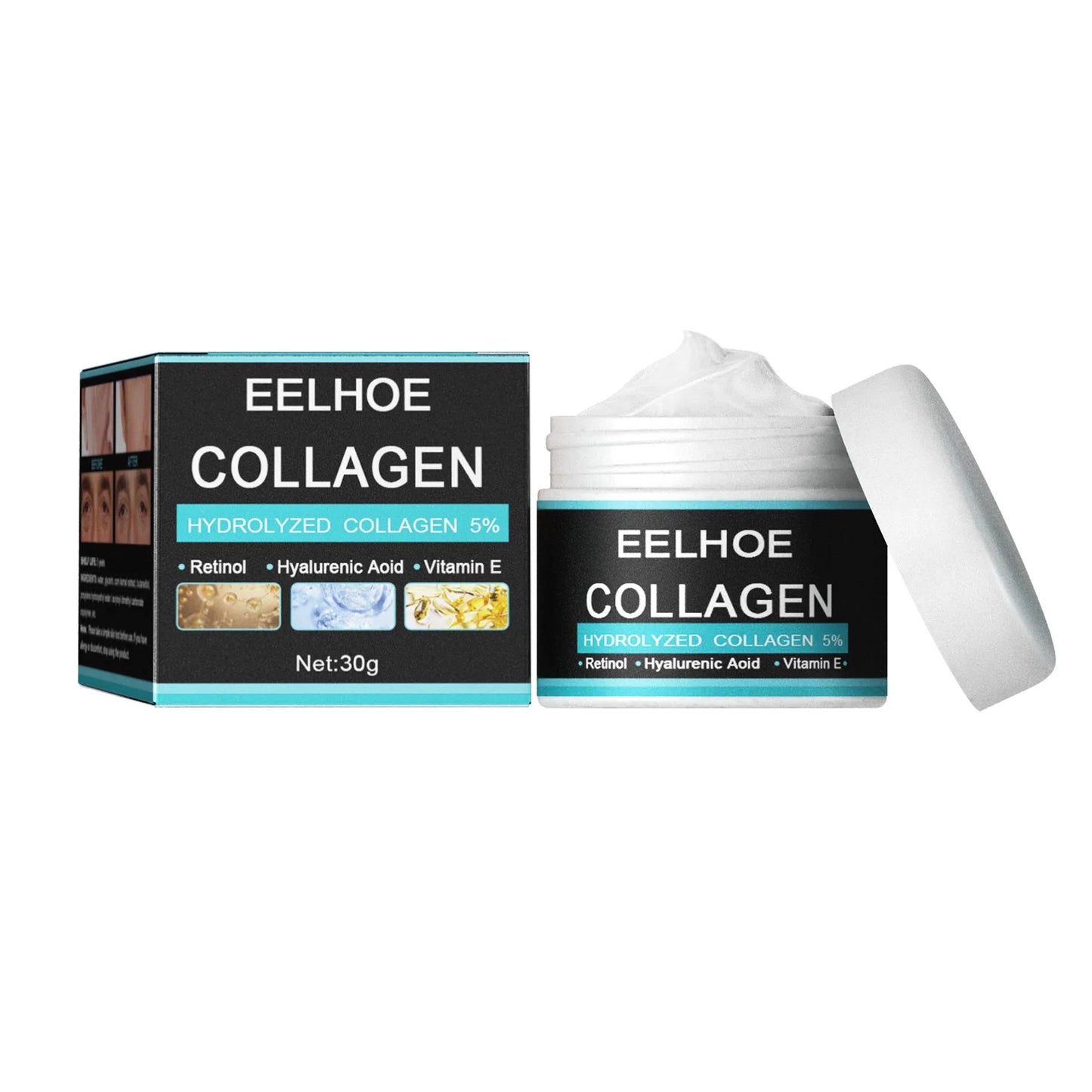 EELHOE Collagen Anti Aging Face Cream Hyaluronic Acid Remove Wrinkle Firming Lifting Whitening Moisturizing Men Facial Skin Care