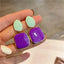 KADRUFI Women Orange-white Contrast Color Glaze Korean Fashion Earrings Brincos Temperament Square Piercing Drop Earring Jewlery