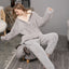 Coral Fleece Adult Blanket Pajamas Women Fall/winter Flannel Pajamas Set Thickened Couple Home Service Pijamas