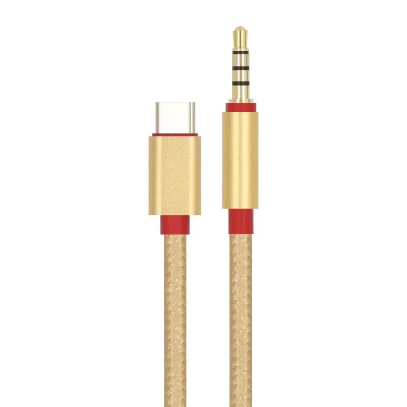 Type C Male To 3.5mm Male Car AUX Audio Cable Adapter USB C Type-C To 3.5mm AUX Audio Earphone Jack for Letv Le 2 Pro