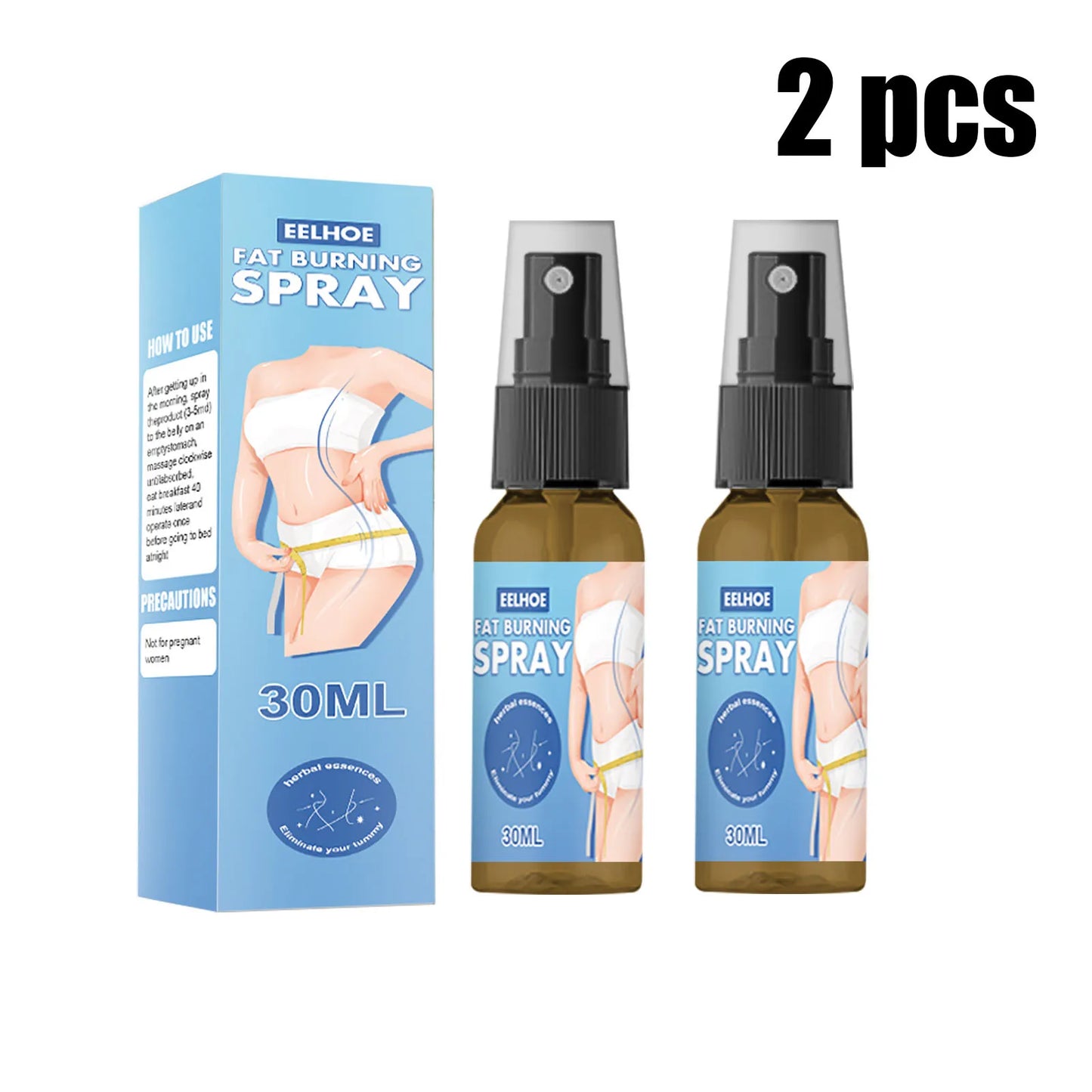 Eelhoe Slimming Fat Burning Spray Thin Body Fat Thin Waist Slimming Shaping Spray Big Belly Fat Burning Spray Eliminate 30ml