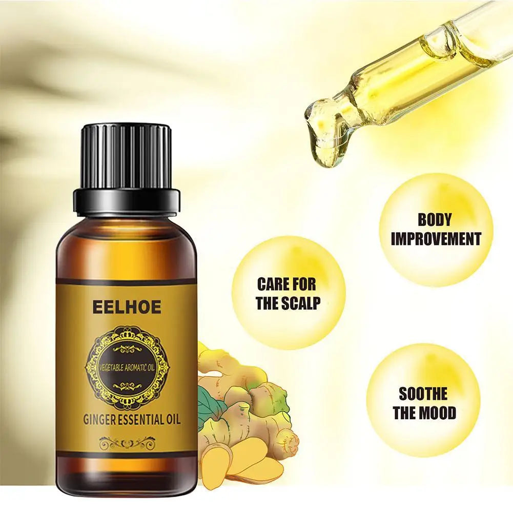 EELHOE Essential Oil Natural Ginger Slimming Lymphatic Drainage Therapy Anti Aging Plant Massage Essential Oils Free Shipping