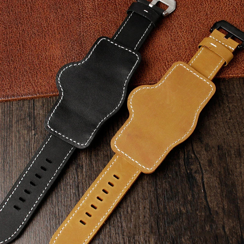 22mm 24mm 26mm Genuine Cowhide Leather Watch Strap for Panerai PAM111 441 Watchband Men Vintage Wrist Band for Diesel Bracelet