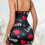 Sleepwear Women's Nightgown Sexy Lingerie Love Printed Halter Backless Mini Dress Casual Pajamas Sleepshirts Nighties