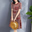 Fashion Round Neck Female Clothing Geometric Printing Summer 100% Mulberry Silk Vintage Patchwork Slim Midi A-line Dress