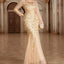 Plus Size Mermaid Formal Dresses O-Neck Long Sleeve Tulle Embroidery Party Gown Elegant Leaf Flower Dress Evening Luxury 2024