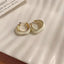 New Trendy Enamel Blue Color Metal Texture Small Hoop Earrings for Women Gold Plated Statement Ear Buckle Creative Jewelry Gifts