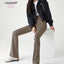 2024 Spring Summer New Checkerboard Shark Flared Leggings Women High Waist Tight Butt Lifter Sexy American Style Boot Cut  Pant