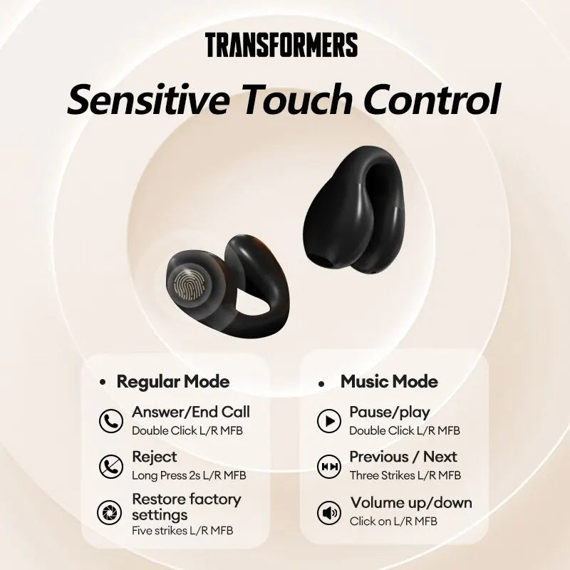 Transformers TF-T05 Bluetooth 5.3 Earphones Gaming Headset TWS Wireless Headset HIFI Sound Earbuds Noise Reduction Headphones