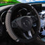 Car Steering Wheel Cover Without Inner Ring 37-38cm Three-dimensional Leather Embroidered Color Diamond-encrusted Breathable