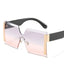 Fashion Oversized Square Rimless Sunglasses Women Brand Designer Flat Top Big Sun Glasses Female One Piece Travel Gafa de sol
