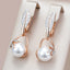 Wbmqda Luxury Pearl Women's Long Drop Earrings 585 Rose Gold Silver Color Ethnic Wedding Party Fine Zircon Jewelry Accessories