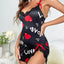 Sleepwear Women's Nightgown Sexy Lingerie Love Printed Halter Backless Mini Dress Casual Pajamas Sleepshirts Nighties