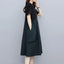 Fashion Korean Women's Clothing Round Neck Double Pockets Patchwork Pleated Short Sleeve Summer loose Shirring A-line Dresses