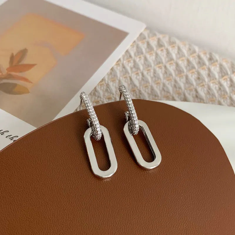 Square Earrings Gold Color Geometric Square Hoop Earrings for Women Huggie Punk Hip-Hop Metal Round Circle Jewelry Wholesale