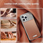 Luxury Leather Metal Phone Case For Iphone 13 14 15 Pro Max Magnetic Aluminum Fragrance Phone Cover For IPHON 13 14 15 Promax