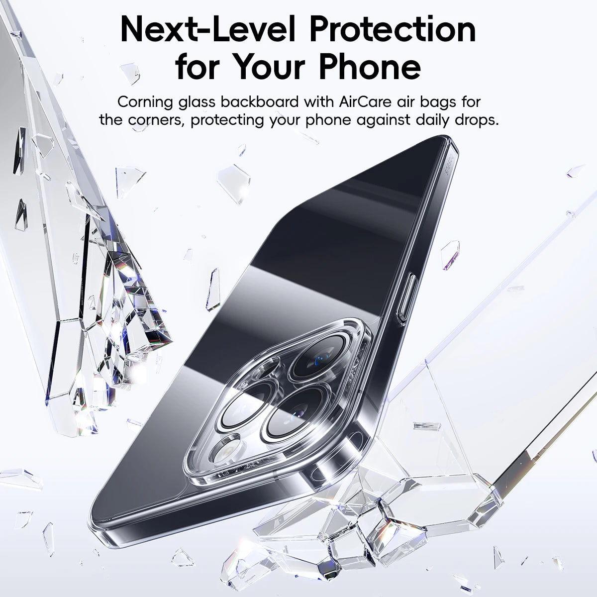 Baseus Corning Glass Case For iPhone 15 14 13 Pro Max Anti-scratch Drop Protection Hard Glass Case For iPhone 15 13 12 Pro Cover