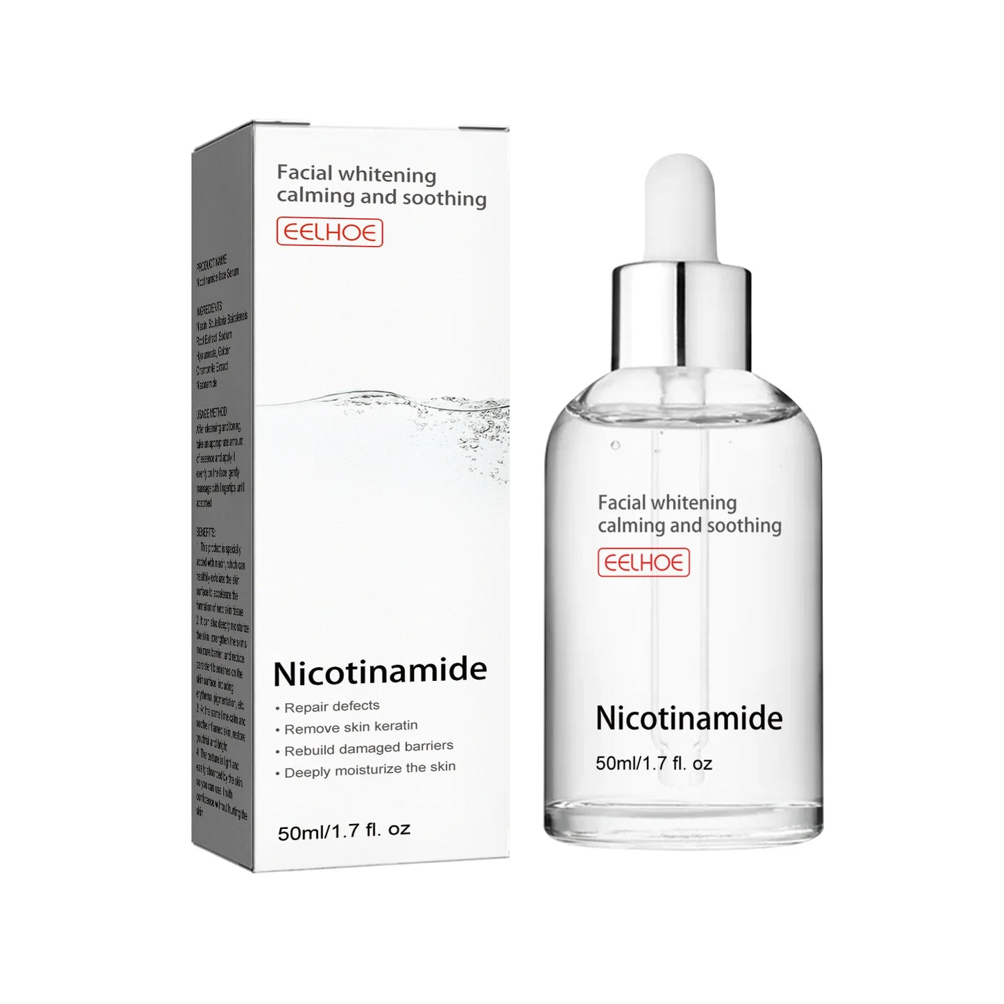 Nicotinamide Face Serum Dark Spot Whitening Acne Pimple Treatment Pore Shrinking Moisturizing Niacinamide Hyaluronic Acid Serum
