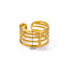 Geometric Lancet Glossy Stainless Steel Open Rings For Women Minimalist Gold Color Adjustable Wedding Ring Female Jewelry BFF