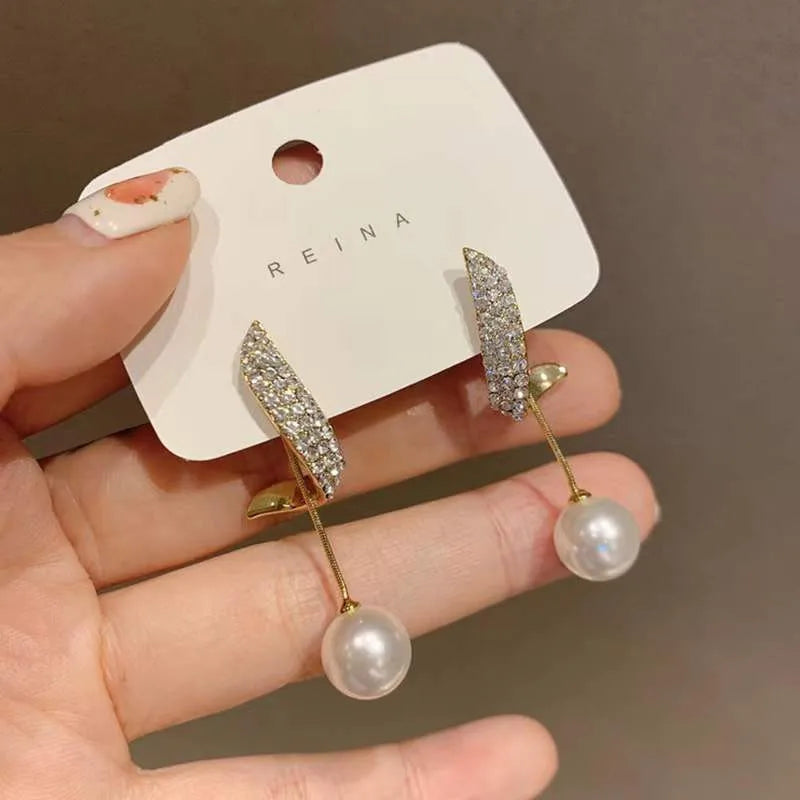 Korean Exquisite Heart Flower Drop Earrings For Women Girl Dangle Earring Girl Temperament Trendy Jewelry Valentine's Day Gifts