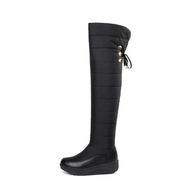 2023 Winter Waterproof Women's Knee-high Boots Warm Cotton Material Windproof Knee Protection Snow Boots Long-lasting Wear