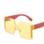 Fashion Oversized Square Rimless Sunglasses Women Brand Designer Flat Top Big Sun Glasses Female One Piece Travel Gafa de sol
