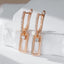 Kienl Hot Shiny Natural Zircon Square Long Earring for Women 585 Rose Gold Color Glossy Metal Accessories Trend Daily Jewelry