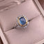 HOYON Natural Sea Blue Treasure Women's Ring s925 Sterling Silver Luxury Crystal Colored Gemstone Retro Palace Jewelry  Gift