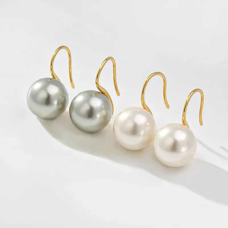 Simple Elegant Water Drop Imitation Pearl Earrings for Women Fashion Engagement Wedding Party Hook Earrings Jewelry Gifts