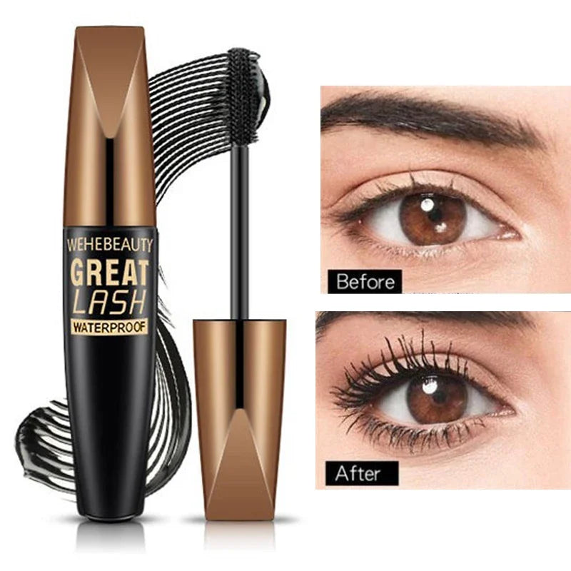 3D Silk Fiber Lash Mascara Waterproof Quick Dry 3D Mascara for Eyelash Extension Black Thick Lengthening Eye Lashes Cosmetic