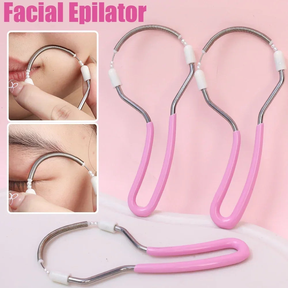 Face Epilator Fine Hair Fetal Hair Manual Spring Facial Hairs Removal Painless Remove Unwanted Hair on Upper Lip Chin Neck Tools