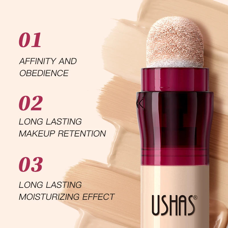 New Sponge Head Concealer For Dark Circles Freckles Acne Pigmentation And Blemishes Long Lasting Moisturizing Liquid Foundation