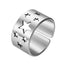 Kinitial April Stainless Steel Star Ring Women's Cutout Ring Broadband Ring Boyfriend Ring Stainless Steel Ring New Gifts