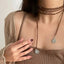 Ethnic Retro Brown Black Rope Chain Necklace for Women Metal Beaded Geometric Charm Adjustable Choker Jewelry Party Collar New