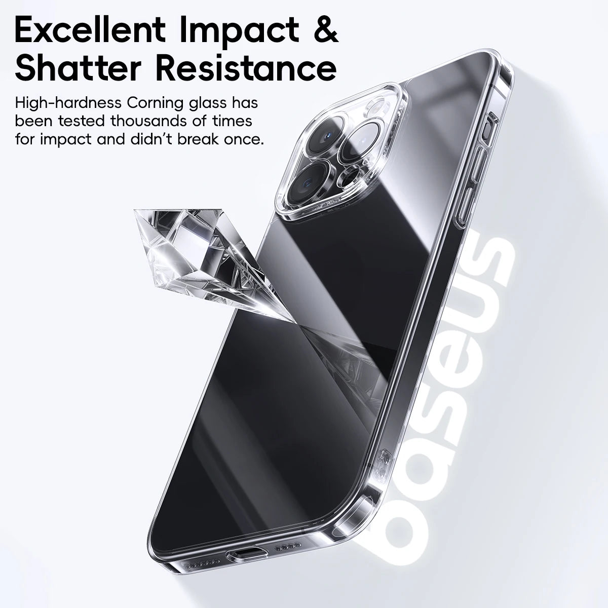 Baseus Corning Glass Case For iPhone 15 14 13 Pro Max Anti-scratch Drop Protection Hard Glass Case For iPhone 15 13 12 Pro Cover
