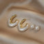 Simple Vintage Off-White Irregular Pearl C- Shaped Earrings Fashionable Minimalist Jewelry from Mainland China