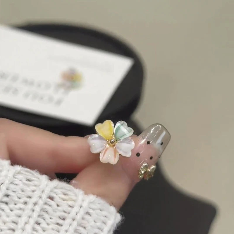 Colorful Daisy Earrings Light Luxury Fashionable Exquisite High Grade Sweet Cute Earrings Simple Girl's Daily Party Jewelry Gift
