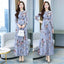 2024 Floral Vintage Chiffon Long Sleeve Dress Spring Autumn Womens Fashion Prom Maxi O-Neck Bodycon Evening Midi Dresses
