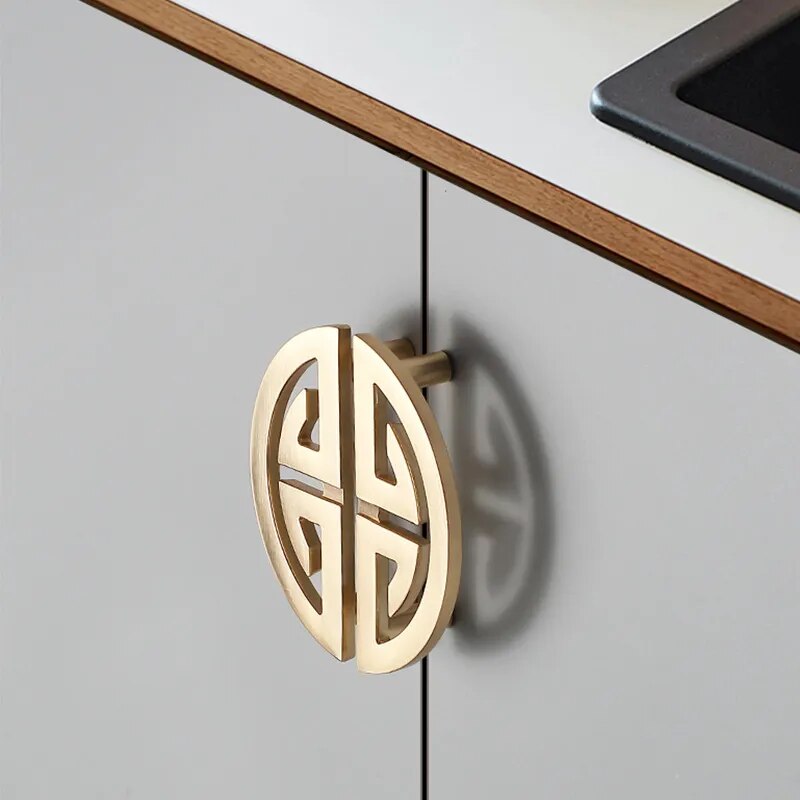 New Chinese Style Handles for Cabinets and Drawers Gloden Shoe Cupboards Bookcase Dresser Wine Cabinet and Wardrobes Handles