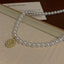Korean New Imitation Pearl Choker Colar Thick Chains with Pendant Necklace for Women Fashion Choker Necklaces 2024 Jewelry Gift