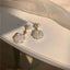 Trend New Camellia Flower Imitation Pearl Earring Female Temperament Trendy White Rose Earrings for Women Fashion Jewelry Gifts