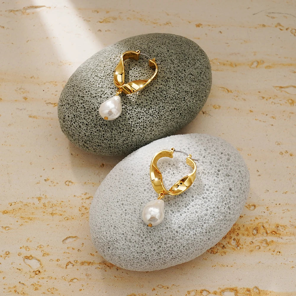 Fashion Torque Round Hollow Jewelry Earrings Brass 18k PVD gold-plated waterproof jewelry eardrop 2024 new