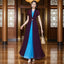 2024 Summer Female Bohemian Purple V-neck High end Splicing To Ankle Long Dress Women's New Chiffon Large hem Slim Long Dress