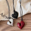New Heart Pendant Necklace Adjustable Pull-out Sweater Chain Accessory Wholesale