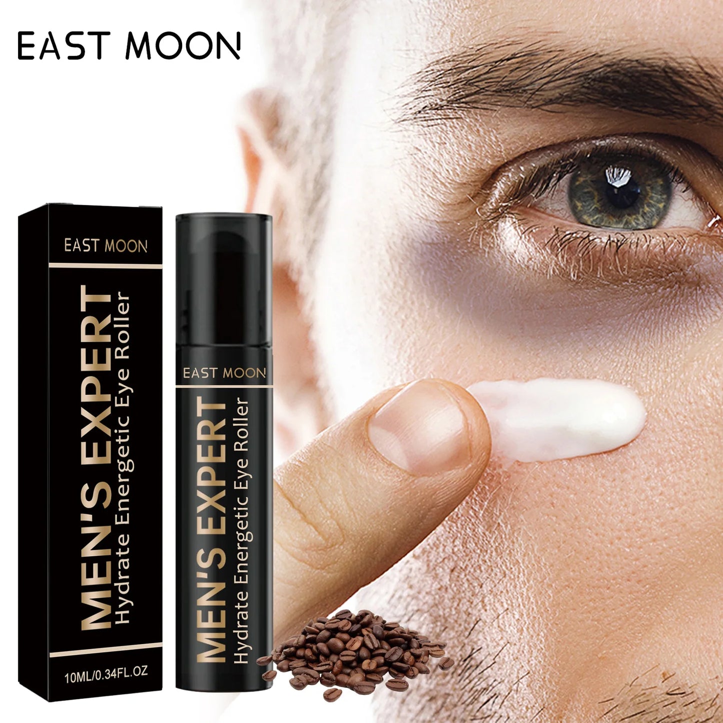 Men Hydrating Eye Roller Cream Massager Skin Care Remove Dark Circle Eye Bags Puffiness Anti Wrinkle Firming Eye Serum