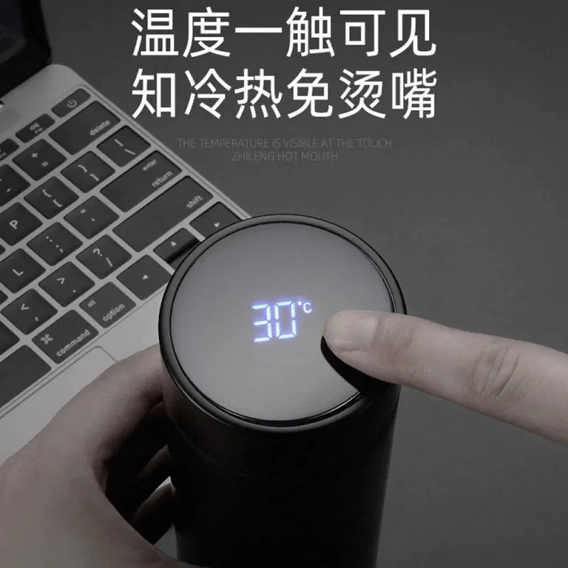 Car 500ml Intelligent Temperature Display Insulating Cup For BYD Atto 3 Tang F3 E6 Yuan Plus Song Max F0 Qin G3 I3 Accessories