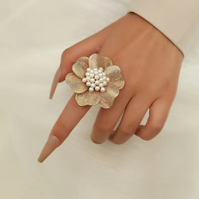 Fine Pearl Thin Ring For Women Minimalist Basic Style Fashion Jewelry Gold Color Knuckle Ring Ladies  Party Ring Gifts BFF